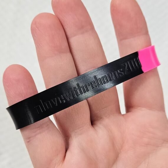 Pink & Black Silicone Wristband 'All Dolls Matter' '#DollySistersUnited'